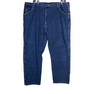 Mens Wrangler Denim Blue Jeans 5 pocket Medium Wash 46x30 Regular Fit
